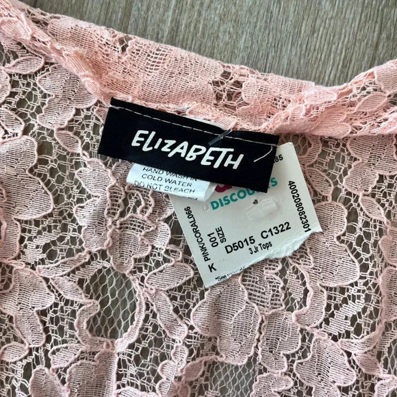 Womens NWT Elizabeth Pink Lace Cardigan - L - Picture 5 of 6